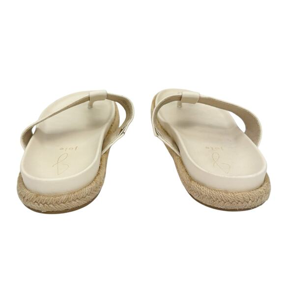 Joie Cream Faux Leather T Strap Slip On Espadrilles Sandals Sz 8.5M Lightweight - Picture 6 of 16